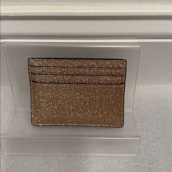 Kate Spade gold Sparkling glitter Card Holder - Picture 2 of 5